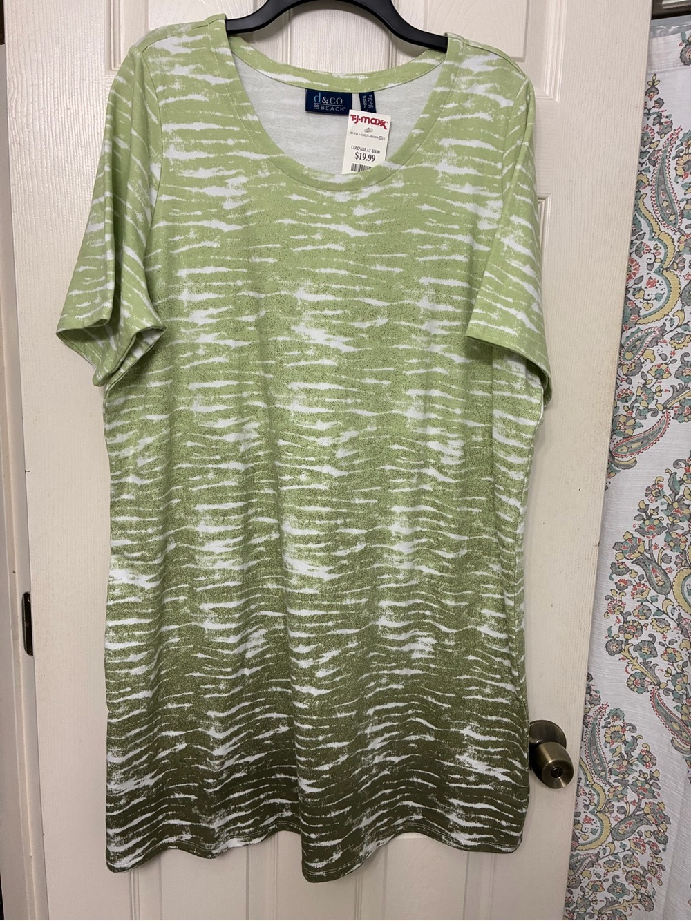 d&co. BEACH Green Ombre T-Shirt Dress Size 1X